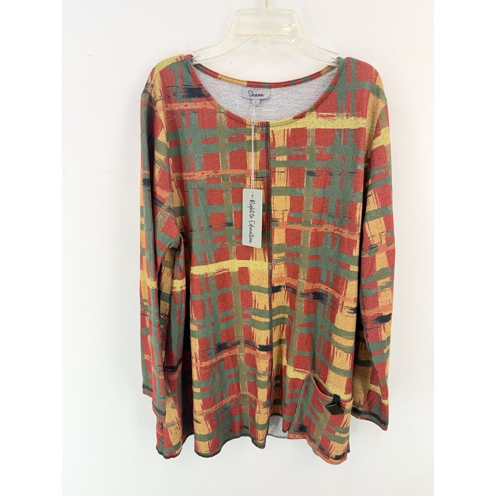 NWT Shana Womens Large Tunic Top Multicolor